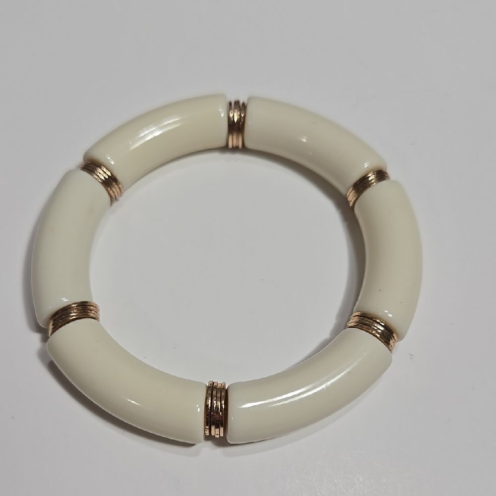 White LB Stretch Bracelet